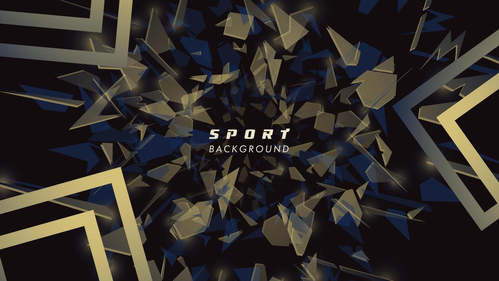 Abstract futuristic geometric gold and dark blue background with modern shapes. design template technology concept suitable for game banner, olympic sport poster, cyber wallpaper vector