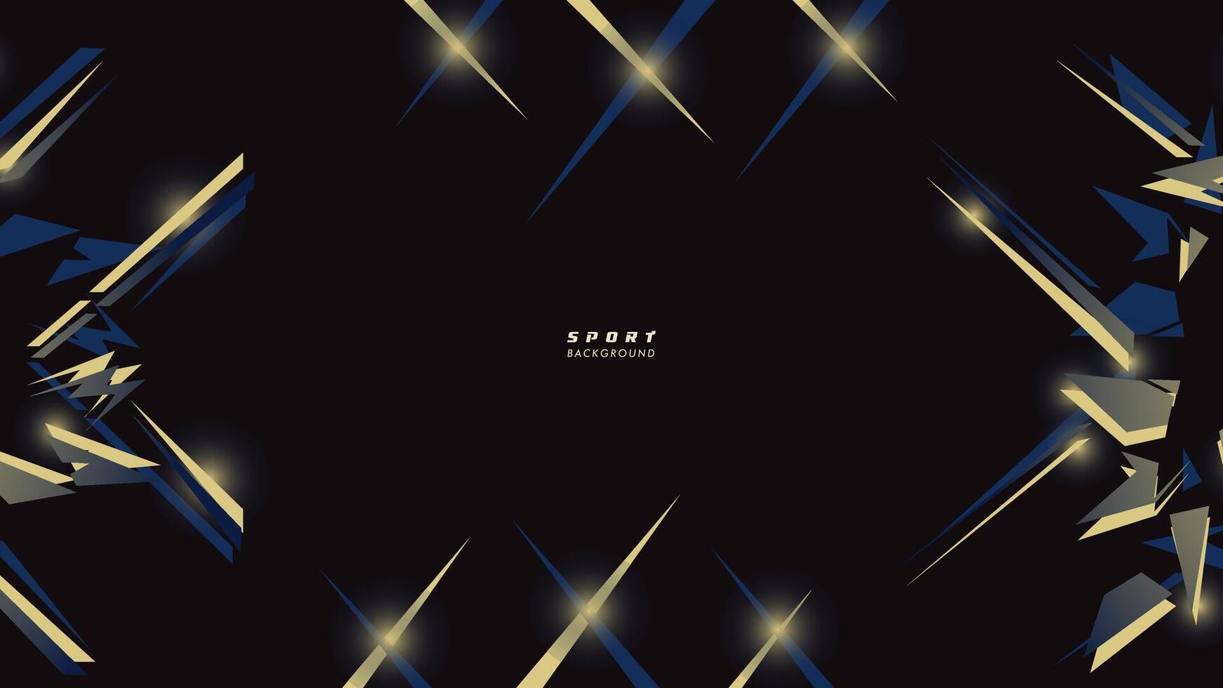 Abstract background futuristic geometric gold blue and dark black background with modern shapes. design template technology concept suitable for game banner, olympic sport poster, cyber wallpaper vector