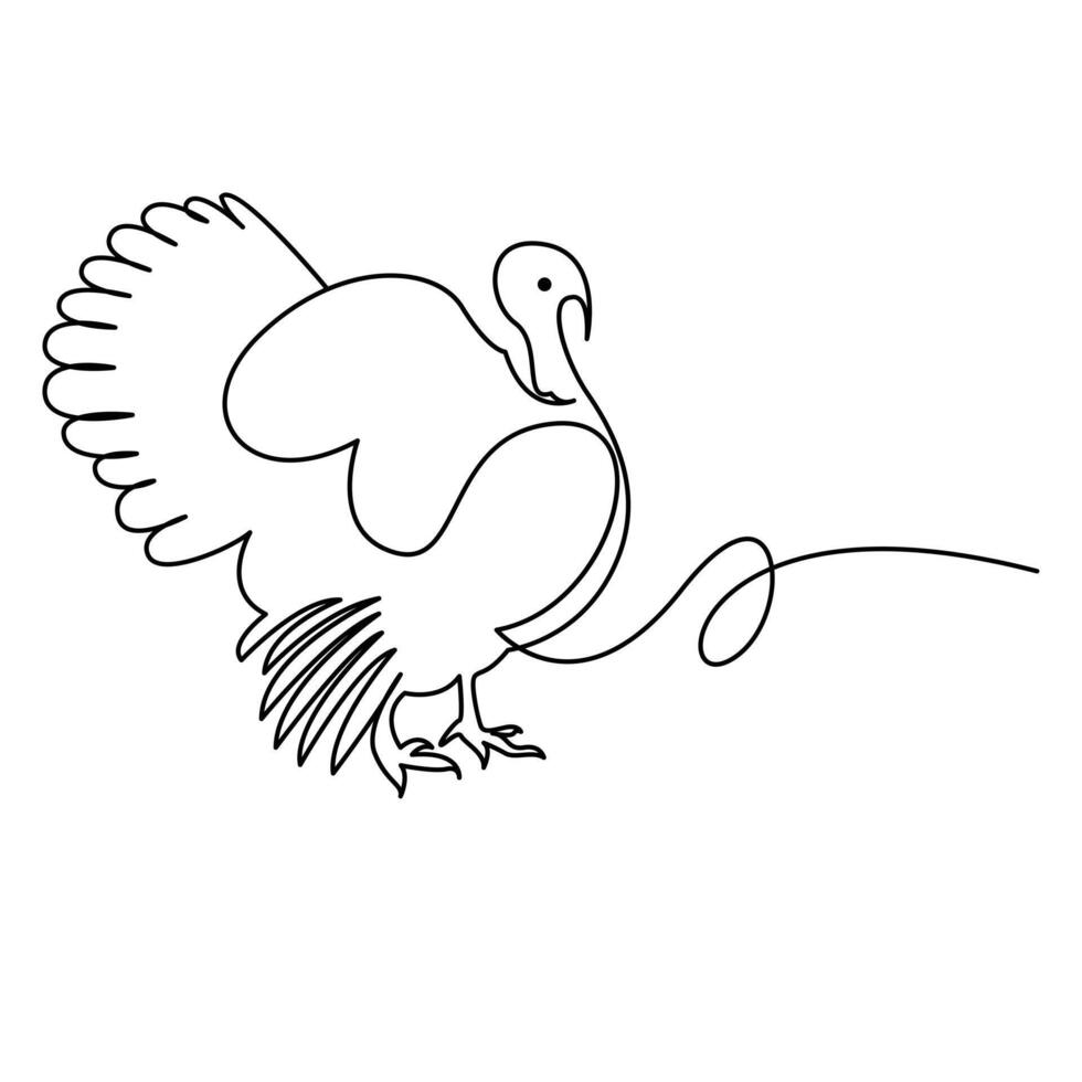 turkey abstract turkey simple one line art design vector