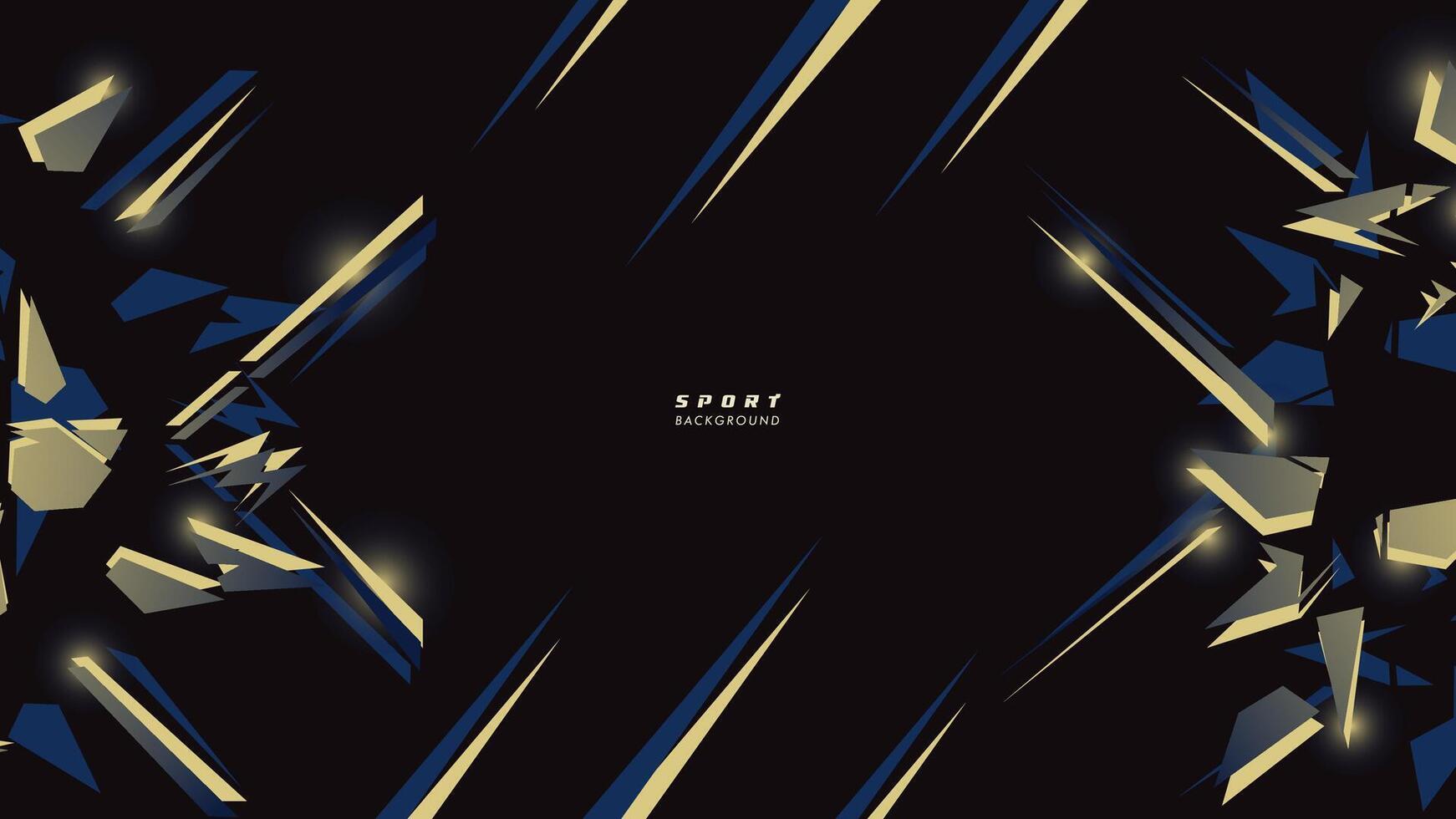 Abstract background futuristic geometric gold blue and dark black background with modern shapes. design template technology concept suitable for game banner, olympic sport poster, cyber wallpaper vector