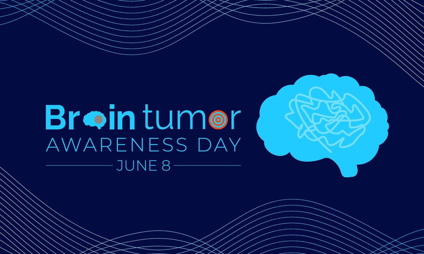 World Brain Tumor Day illustration . Banner poster, flyer and background design template. vector