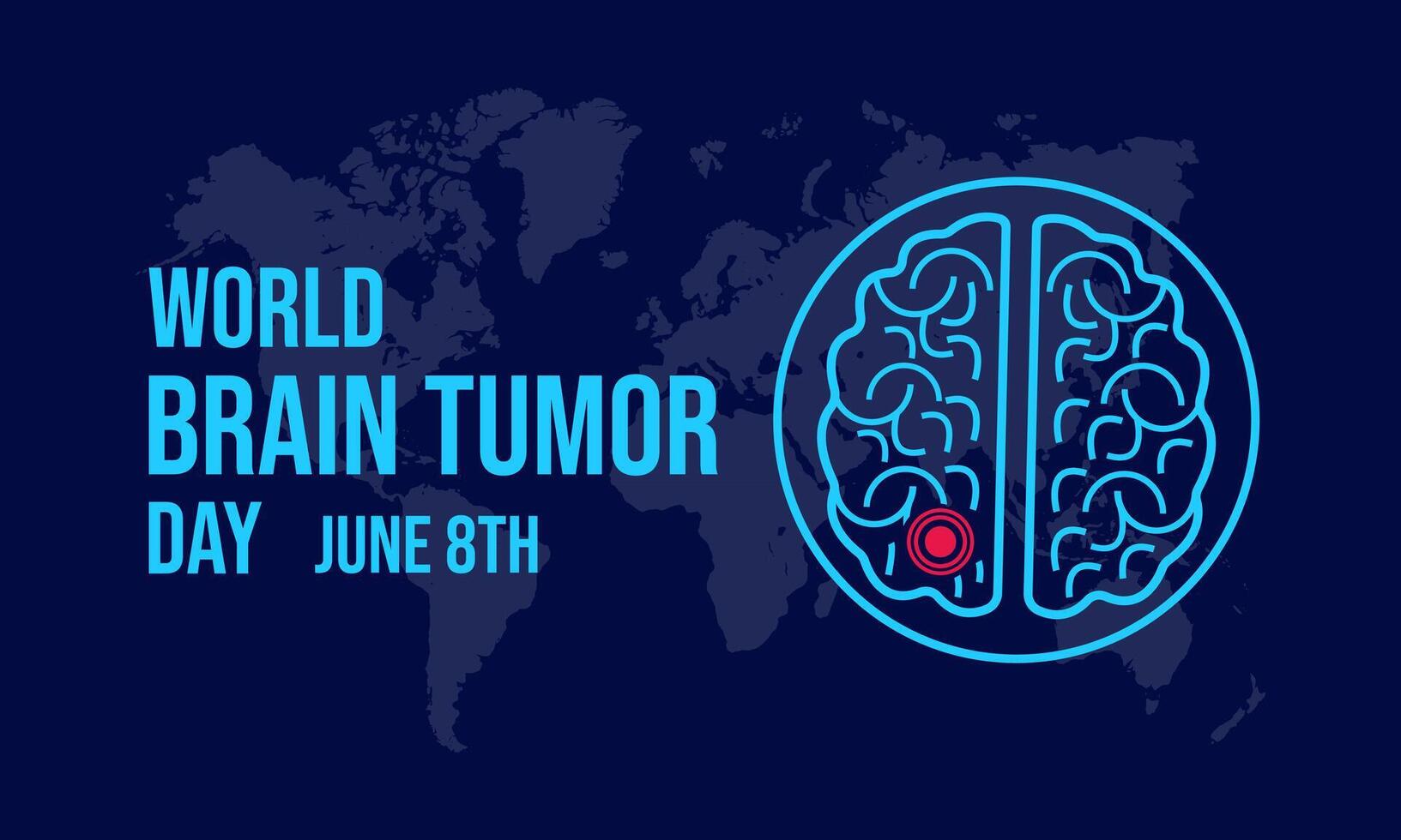 mundo cerebro tumor día ilustración . bandera póster, volantes y antecedentes diseño modelo. vector