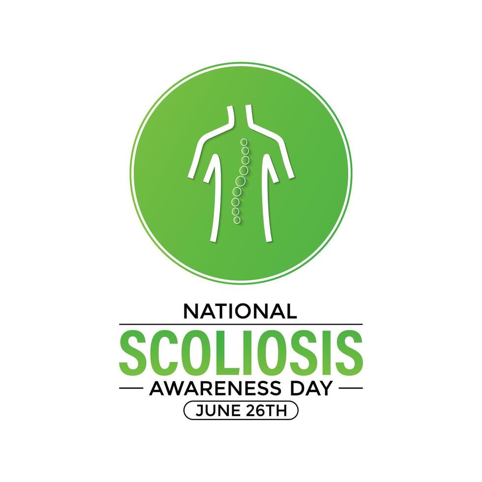 International scoliosis awareness day June 26th.Banner poster, flyer and background design. illustration. vector