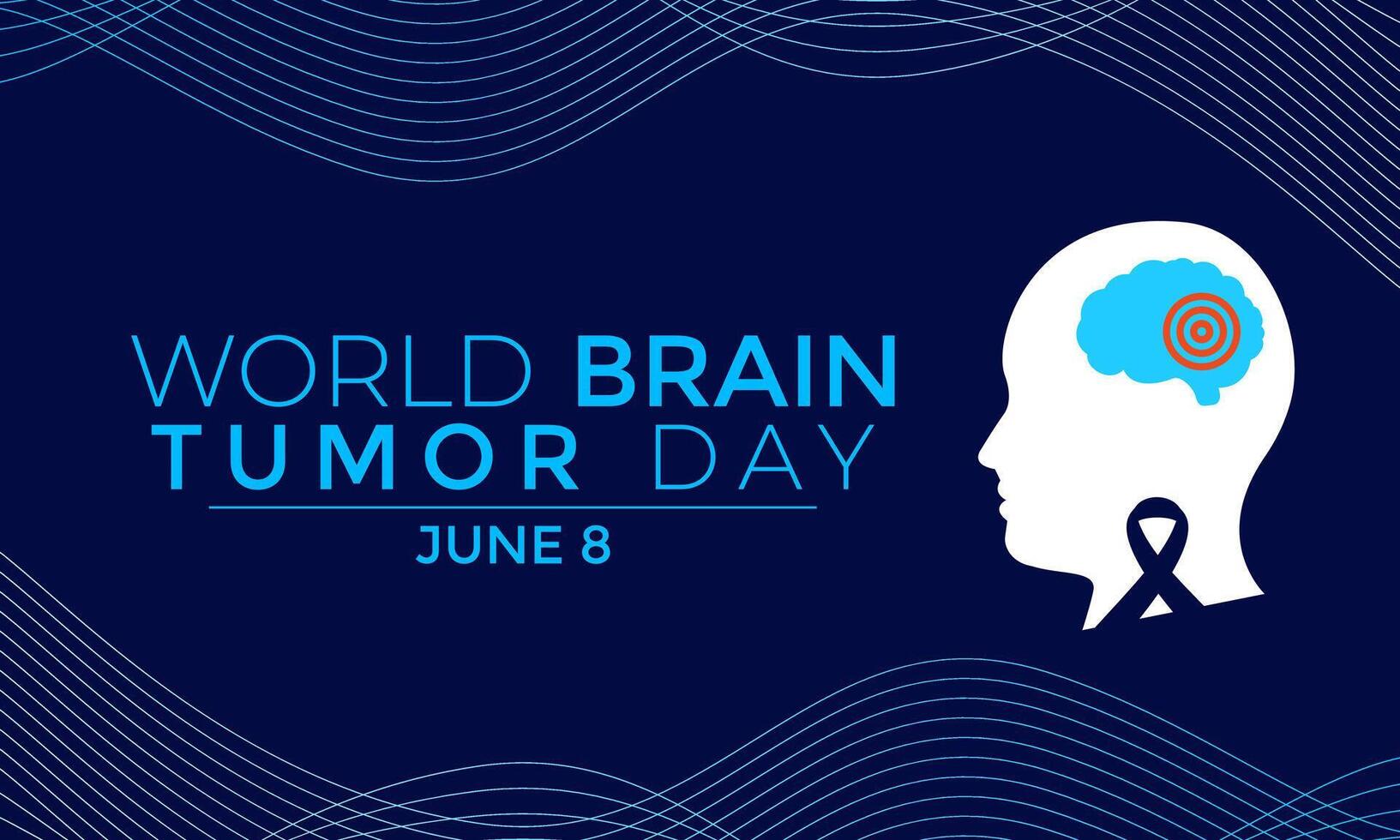 World Brain Tumor Day illustration . Banner poster, flyer and background design template. vector