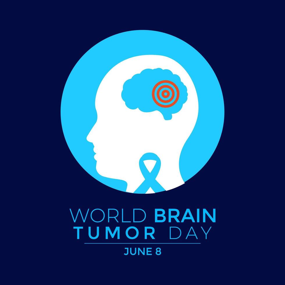 World Brain Tumor Day illustration . Banner poster, flyer and background design template. vector