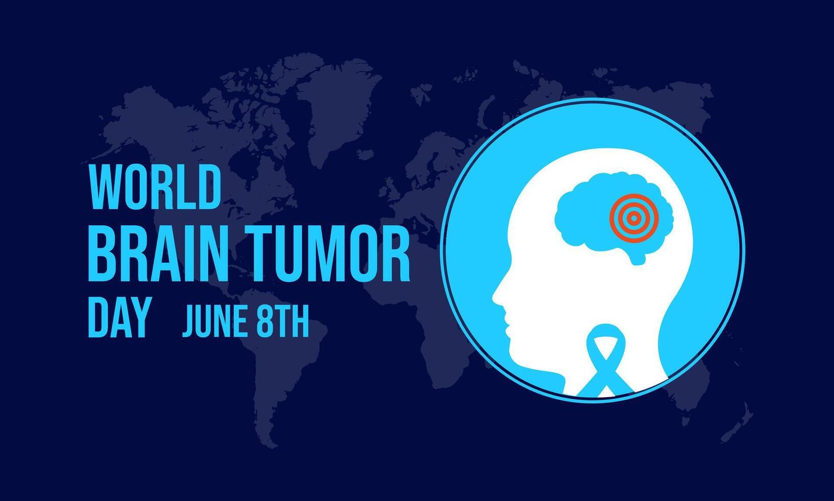 World Brain Tumor Day illustration . Banner poster, flyer and background design template. vector