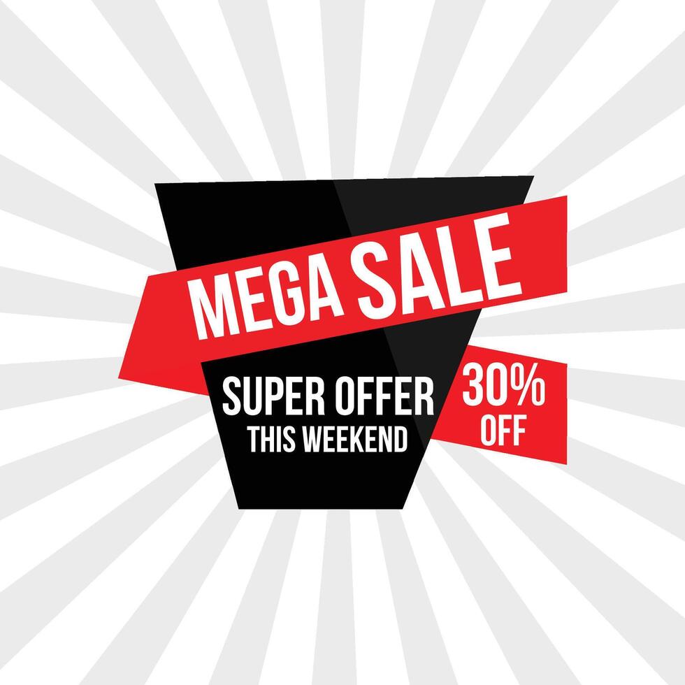 This Weekend Mega sale. super offer tag vector
