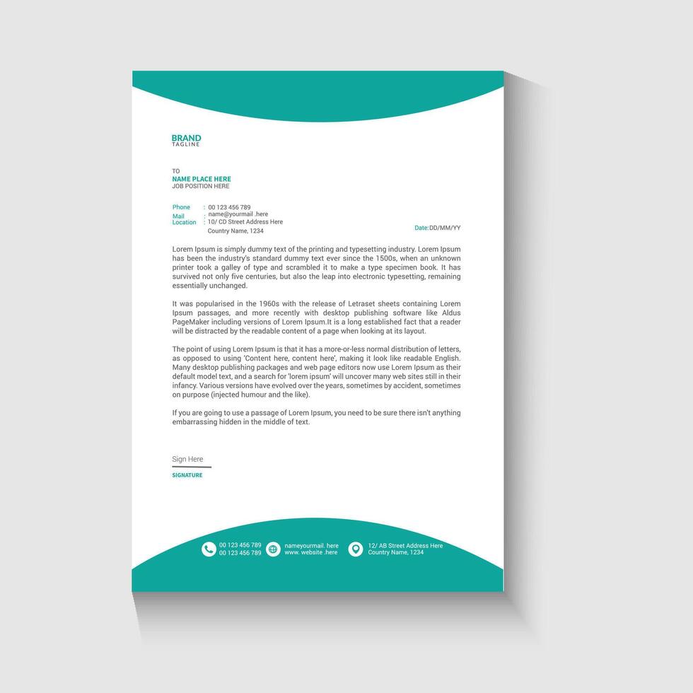 Corporate Business Letterhead Design Template vector