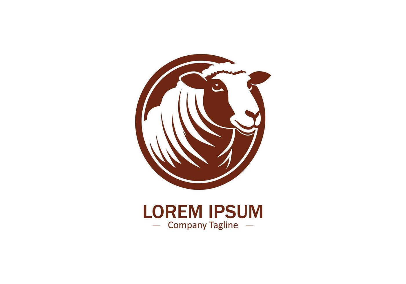 abstract and minimal sheep logo for your business. vector