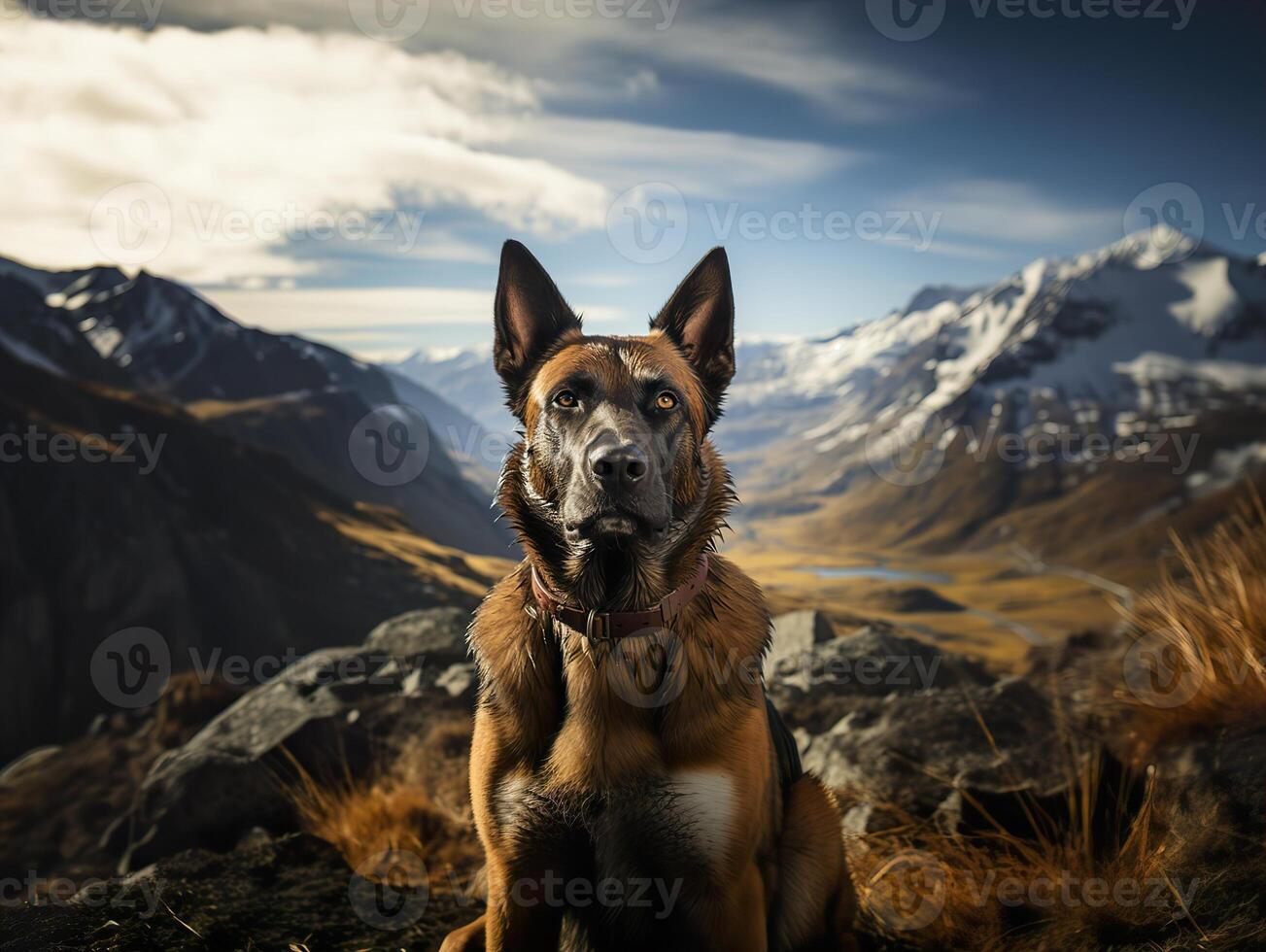 AI generated german shepherd on a blurred background Generative AI photo