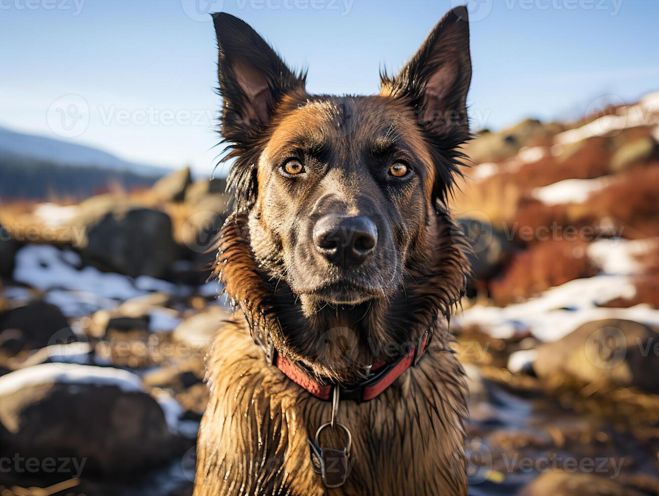 AI generated german shepherd on a blurred background Generative AI photo