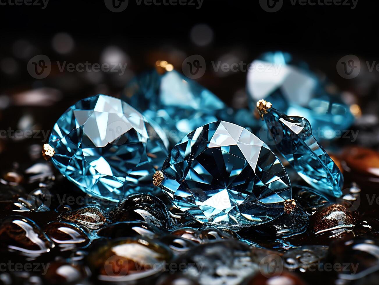 AI generated diamonds on a blurred background Generative AI photo