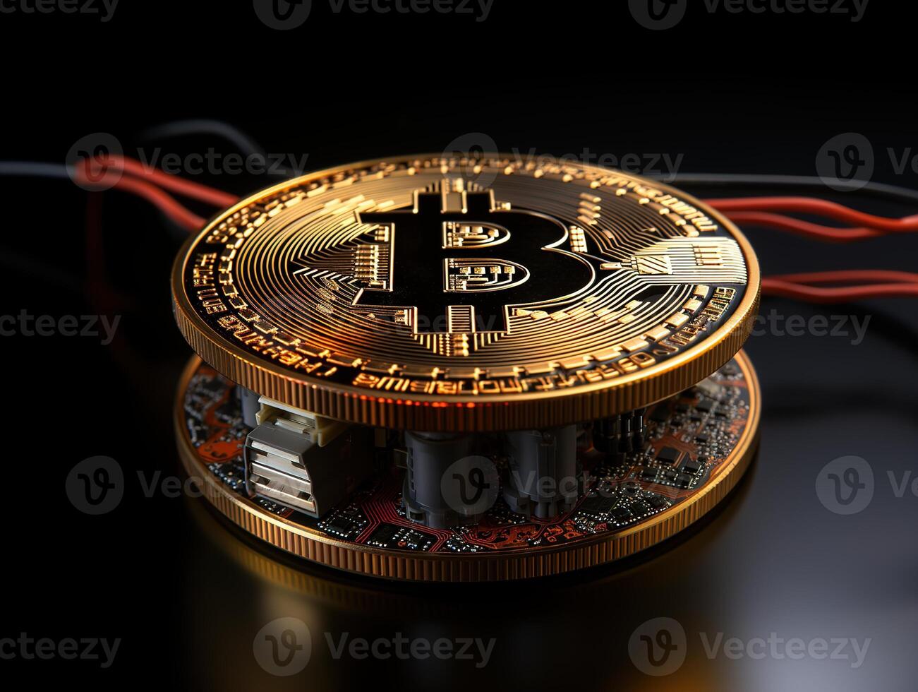 AI generated blockchain bitcoin cryptoindustry cryptocurrency Generative AI photo