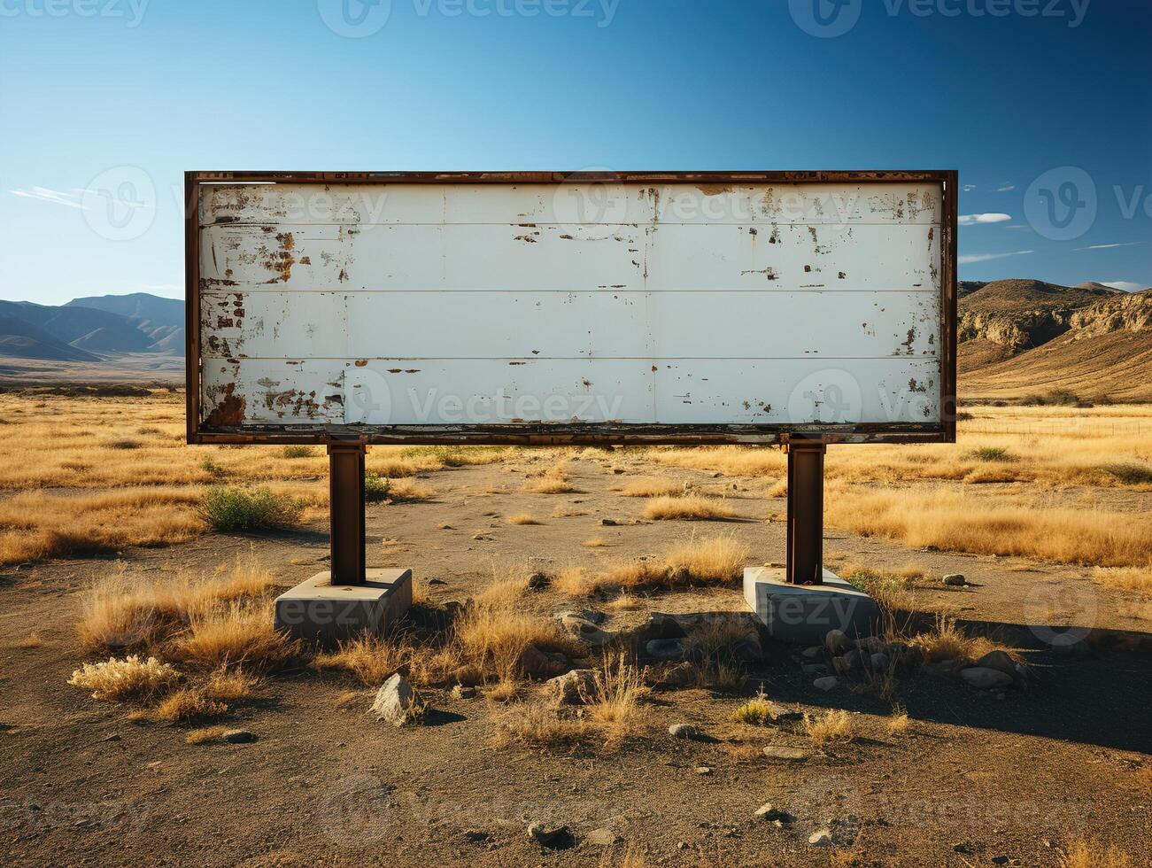 AI generated empty dirty billboards in the big city Generative AI photo