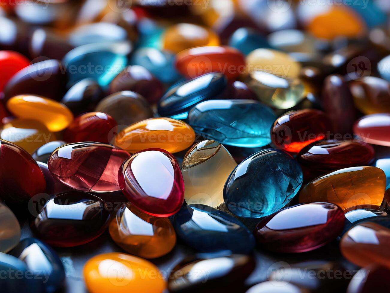 AI generated Colorful glass stones abstract background Generative AI photo