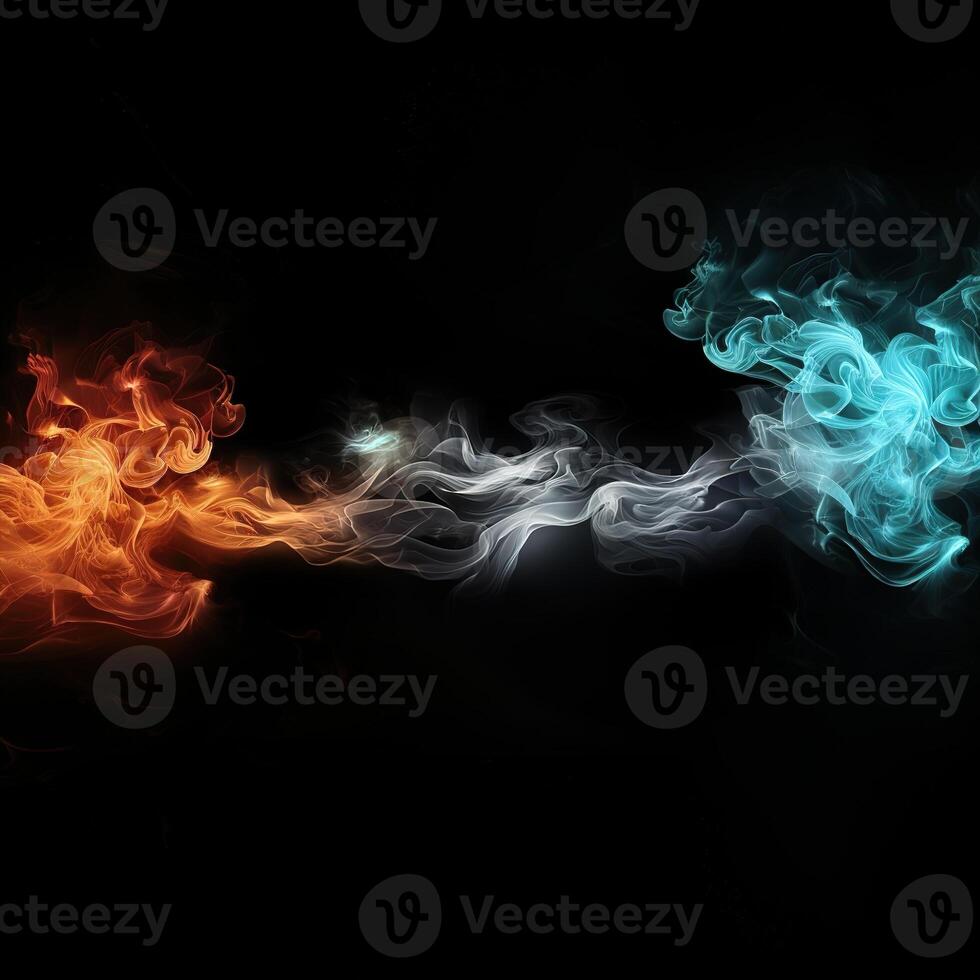 AI generated colorful smoke on a black background Generative AI photo