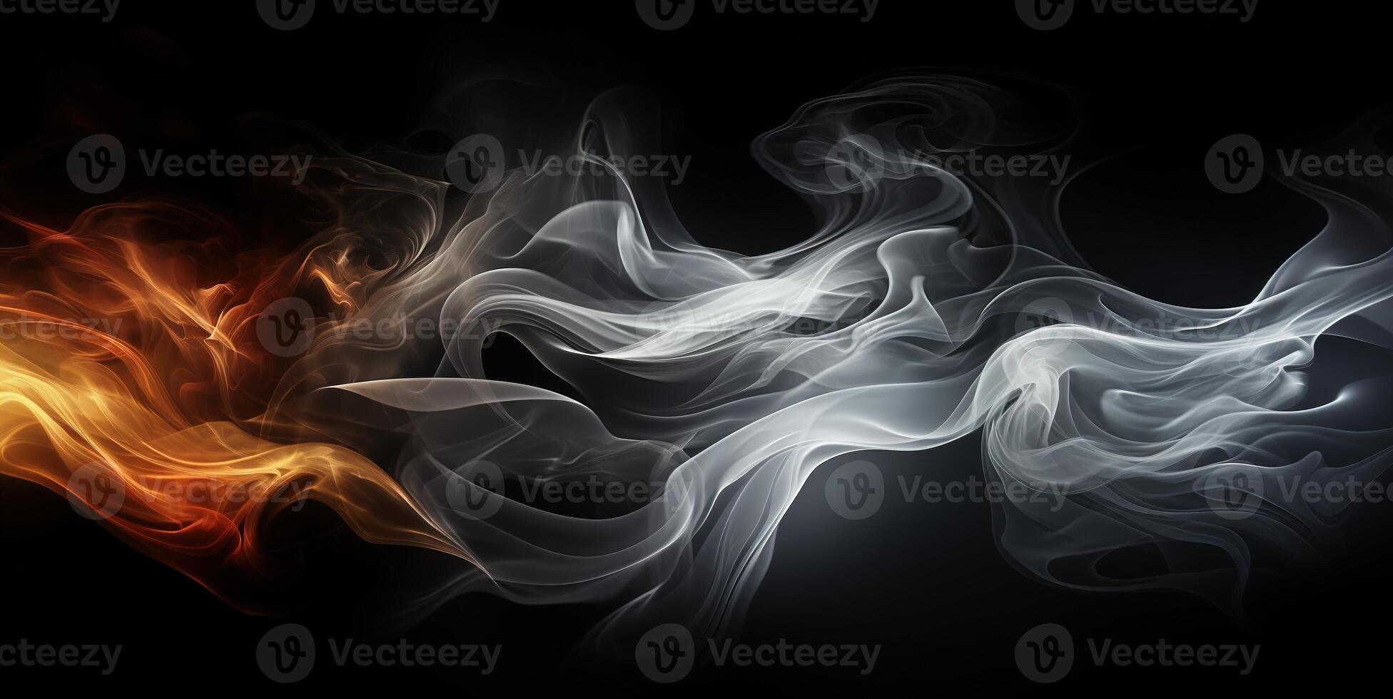 AI generated colorful smoke on a black background Generative AI photo