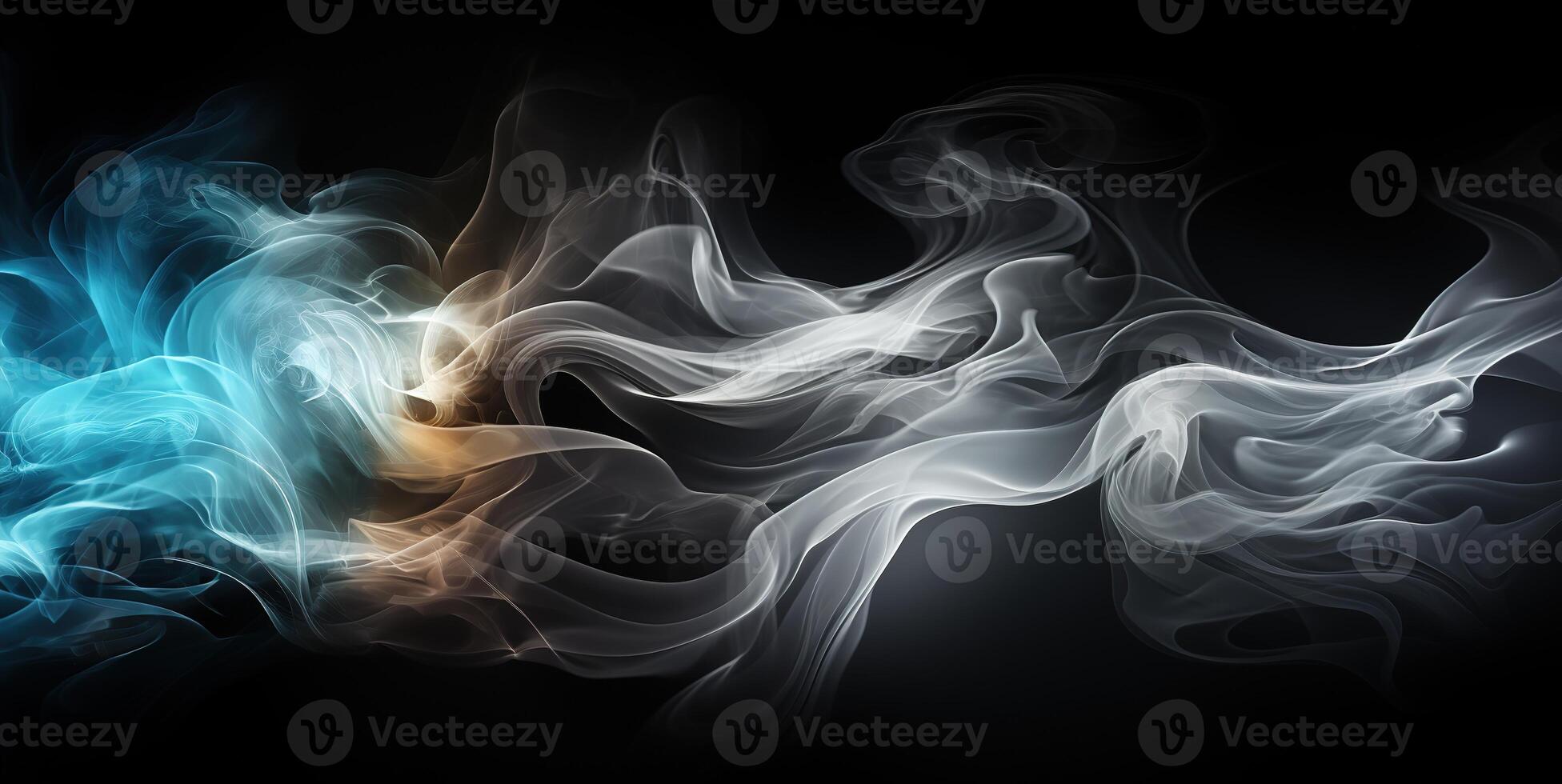 AI generated colorful smoke on a black background Generative AI photo