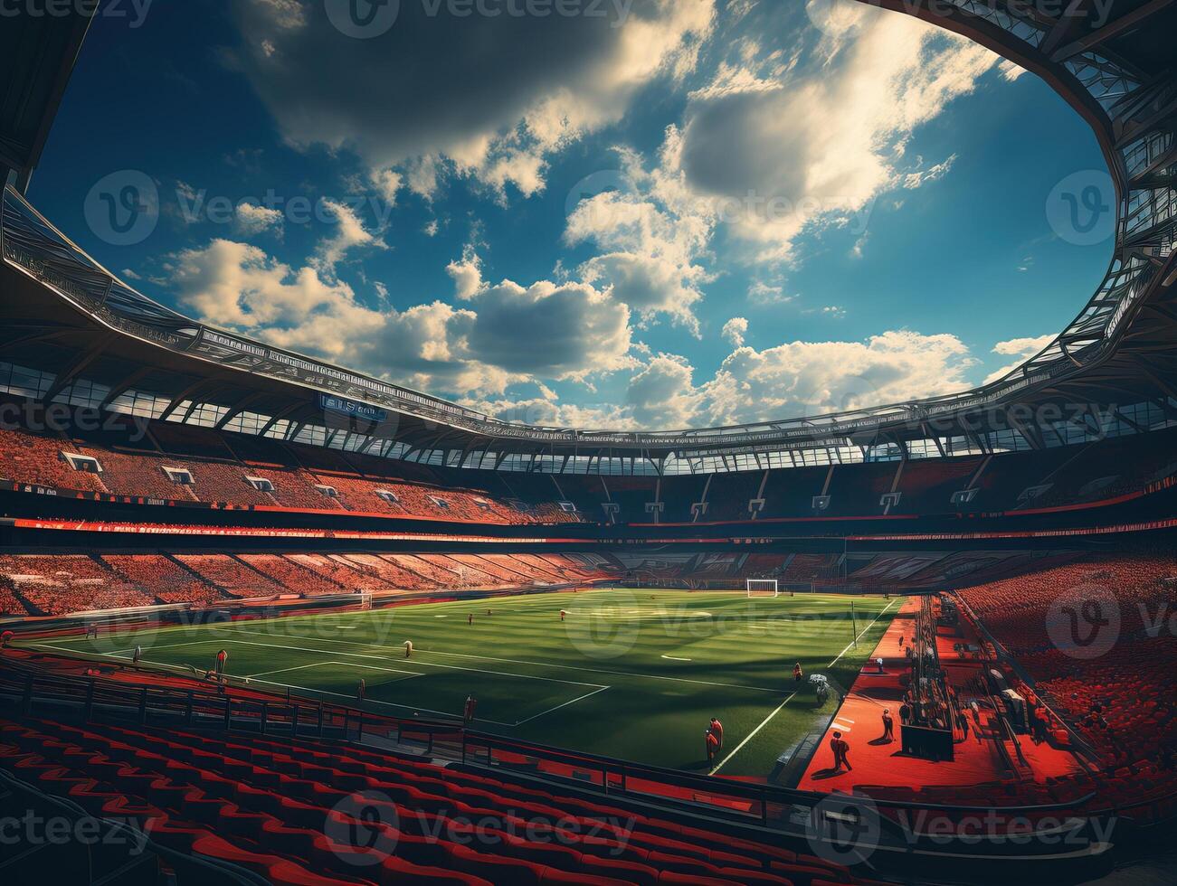 ai generado vacío al aire libre fútbol americano estadio generativo ai foto