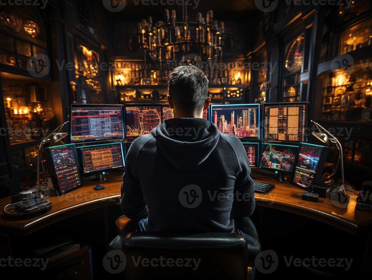 AI generated stock trader on the stock exchange crypto-industry cryptocurrency Generative AI photo