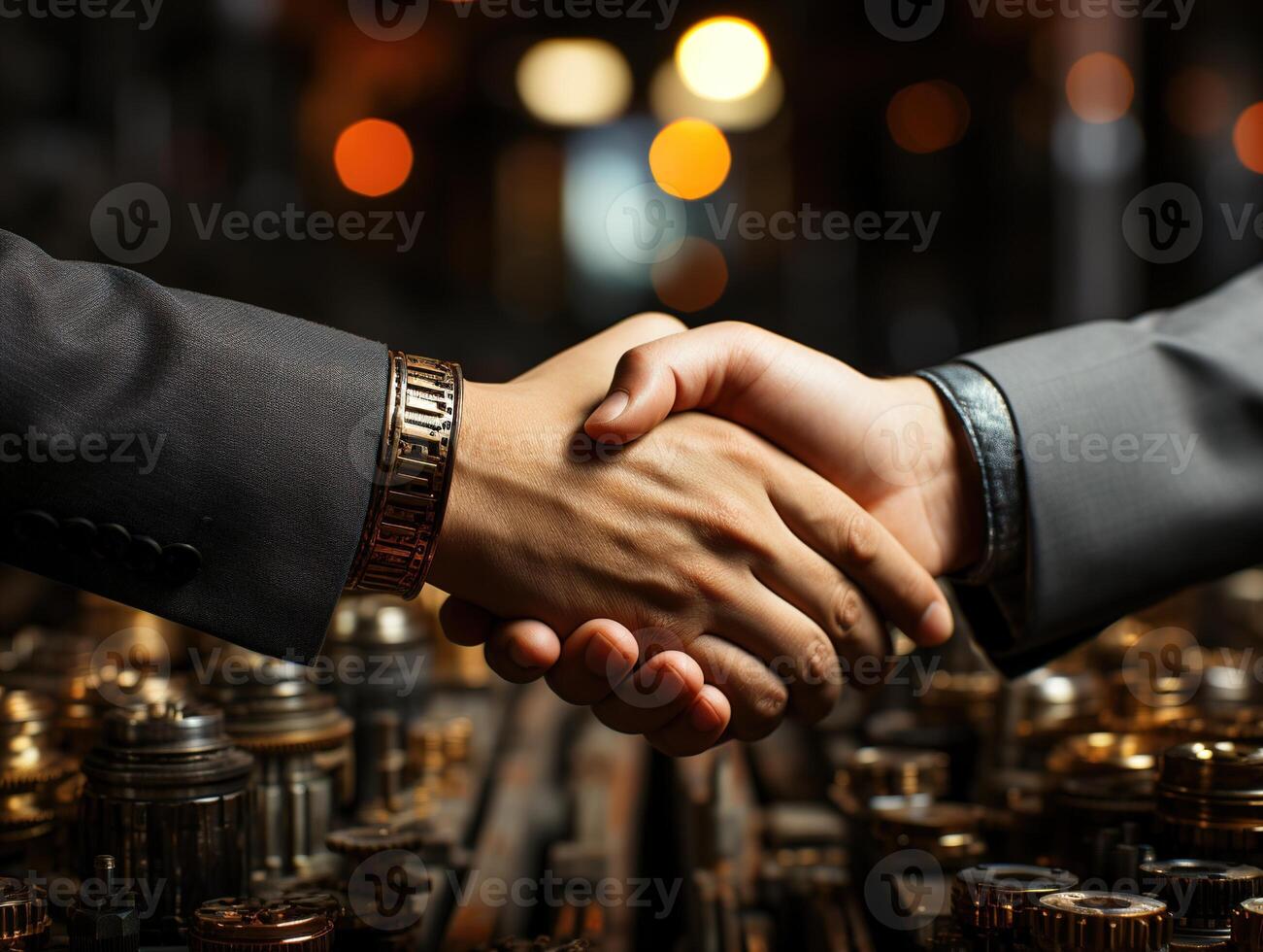 AI generated closing a deal handshake finance business Generative AI photo