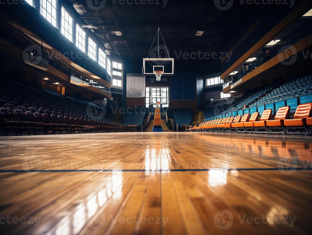 ai generado vacío baloncesto Corte generativo ai foto