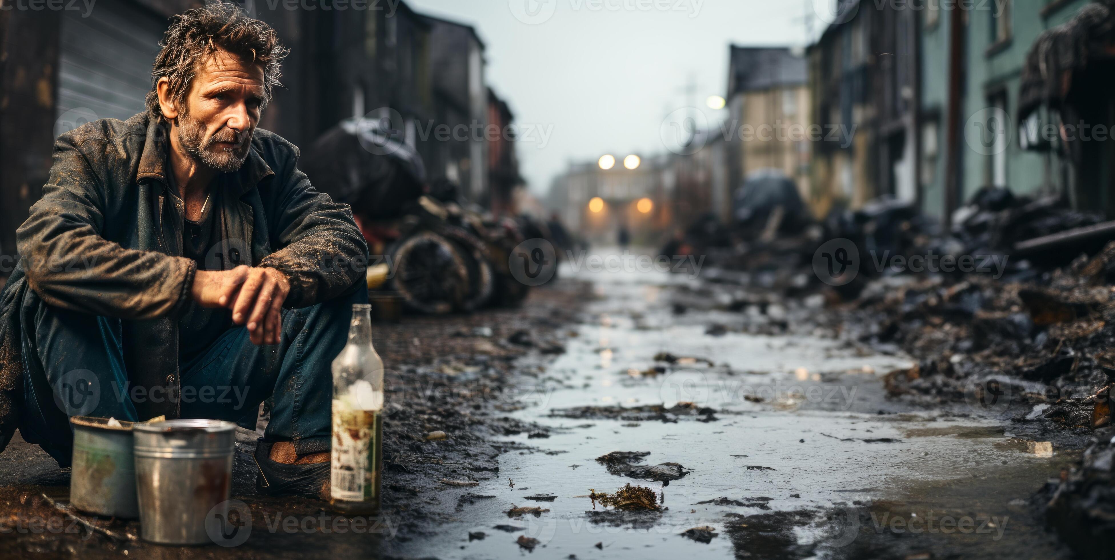 AI generated homeless man on the street Generative AI 44521128 Stock ...