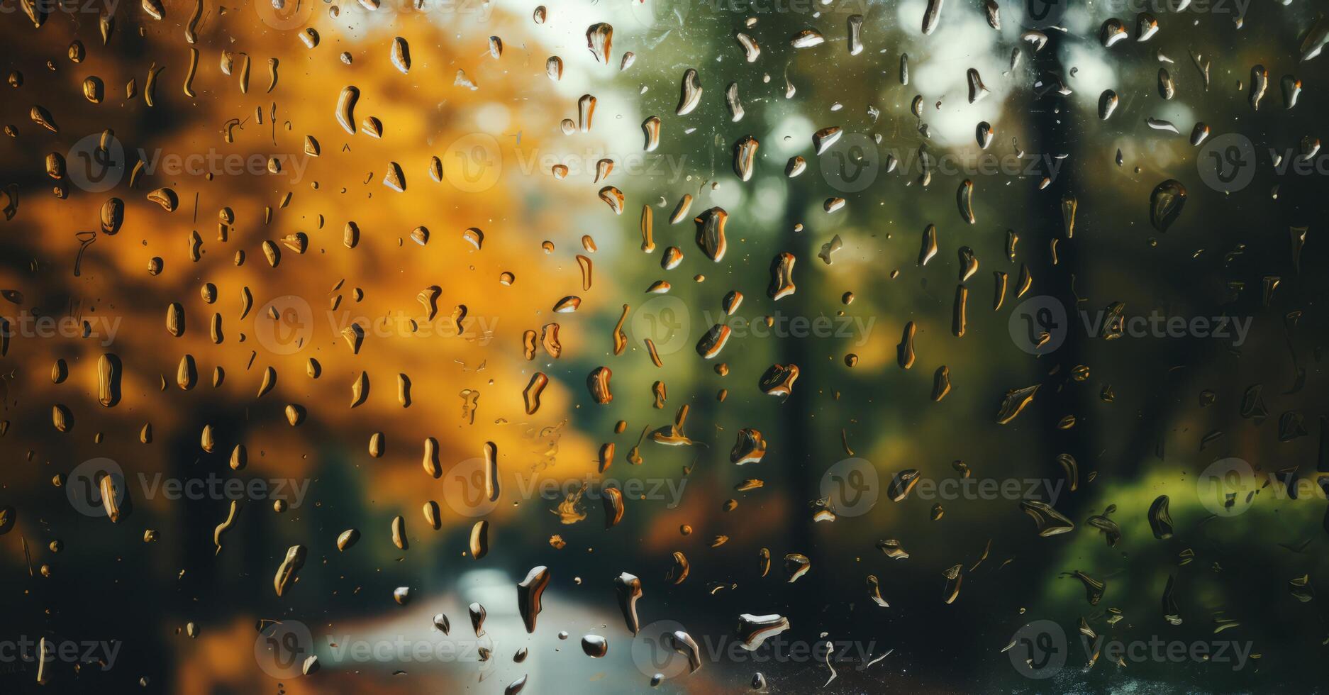 AI generated window with raindrops Generative AI photo