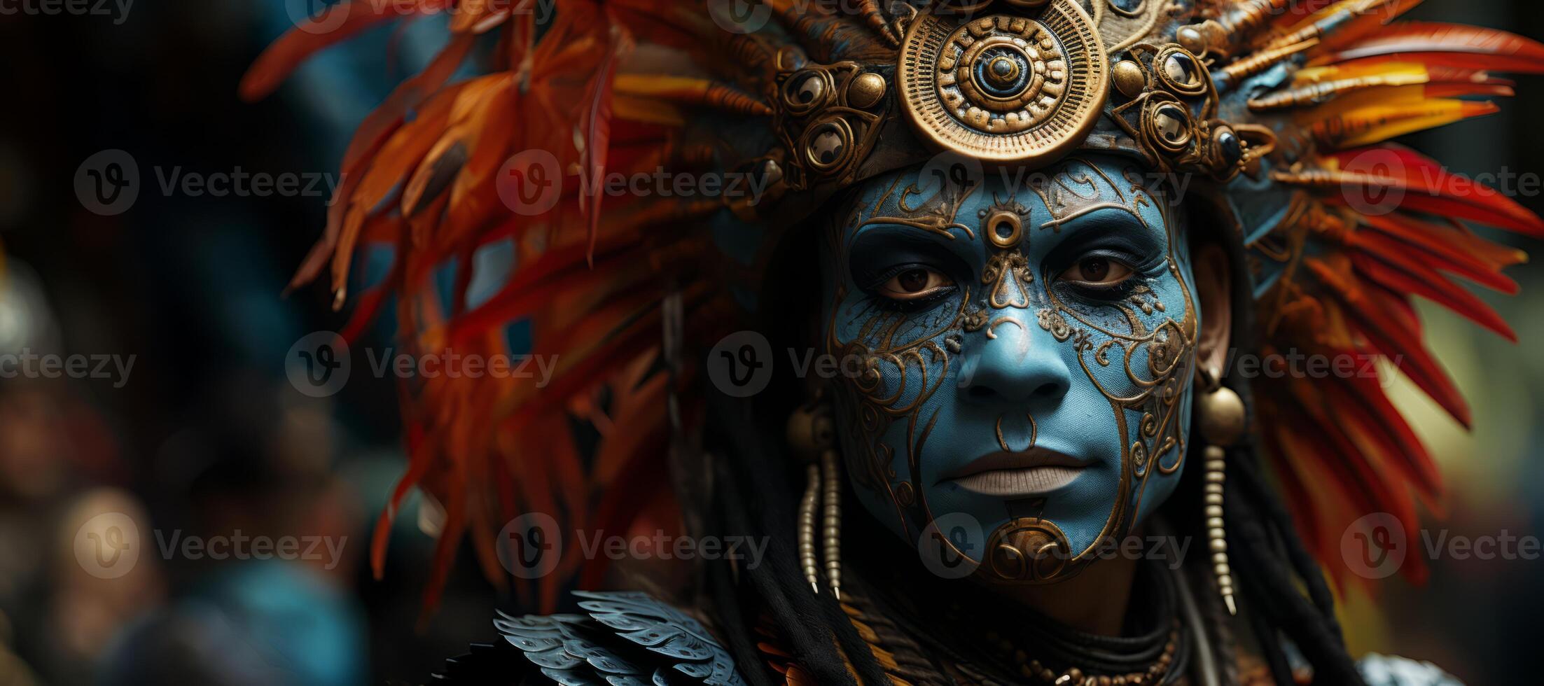 AI generated man in carnival mask Generative AI photo