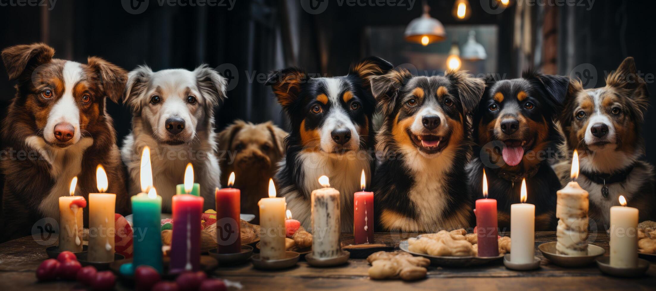 ai generado perros contento cumpleaños generativo ai foto