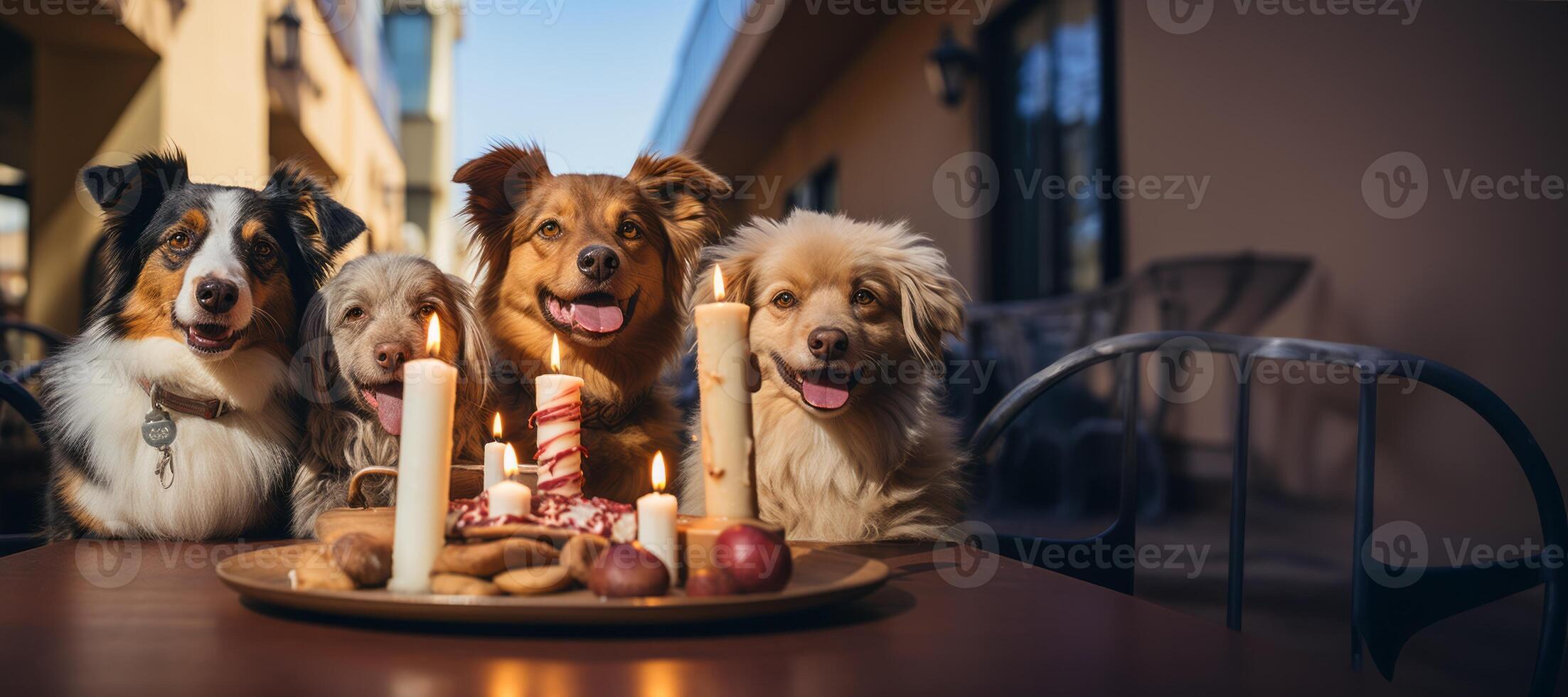 ai generado perros contento cumpleaños generativo ai foto