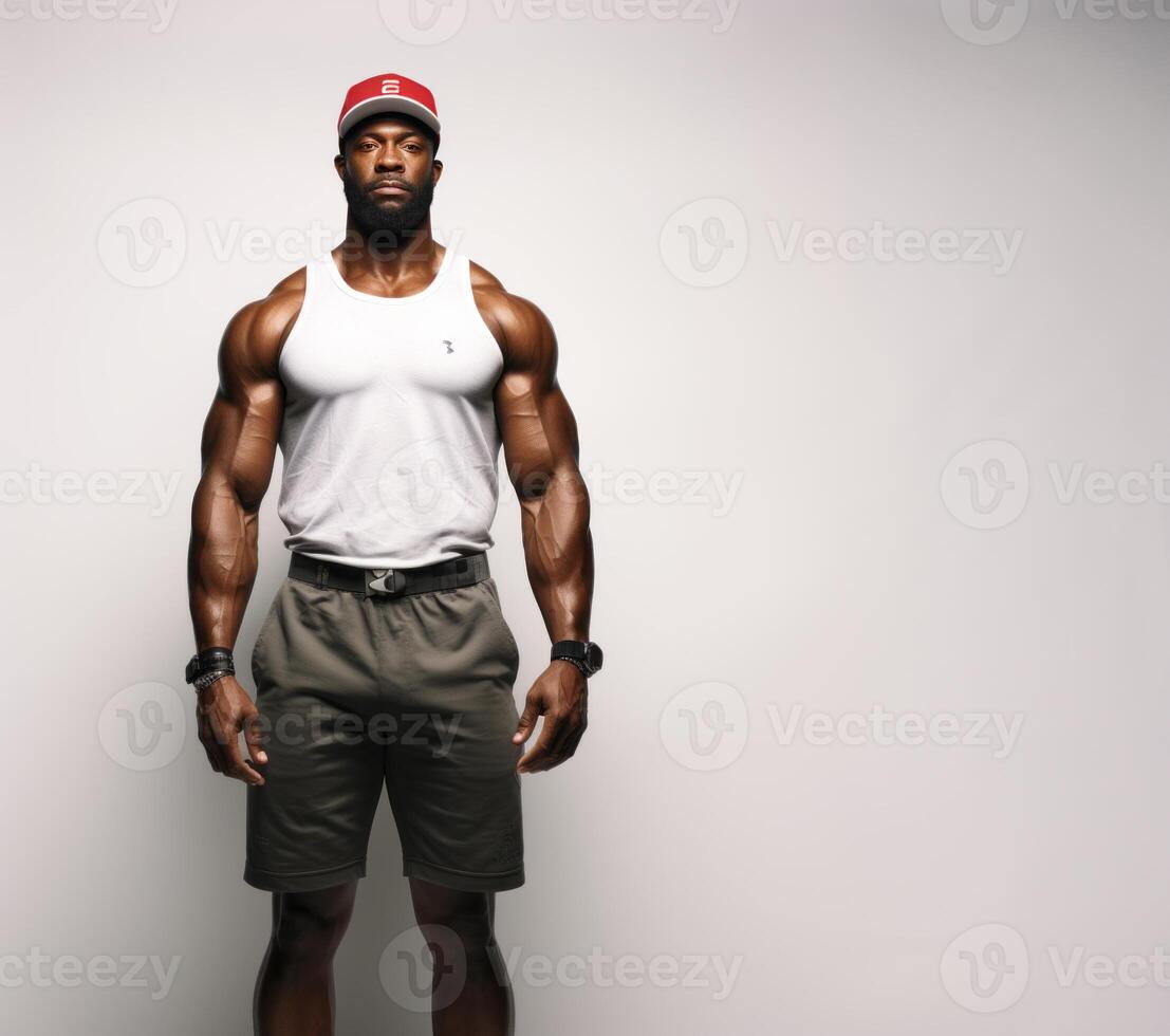 AI generated strong athletic man Generative AI photo