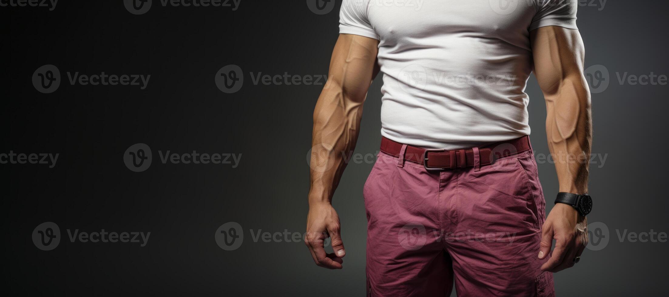 AI generated strong athletic man Generative AI photo