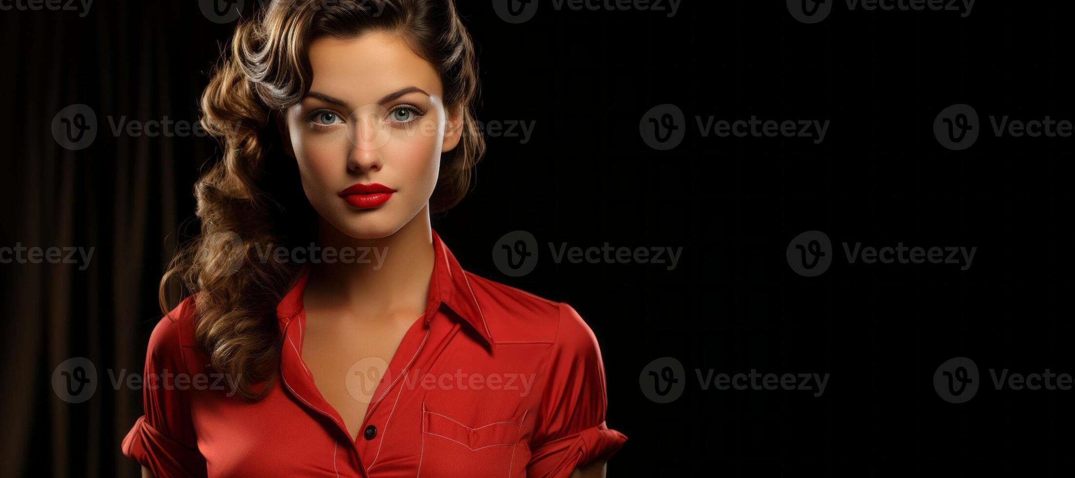 AI generated portrait of a beautiful girl from the 1940s Generative AI photo