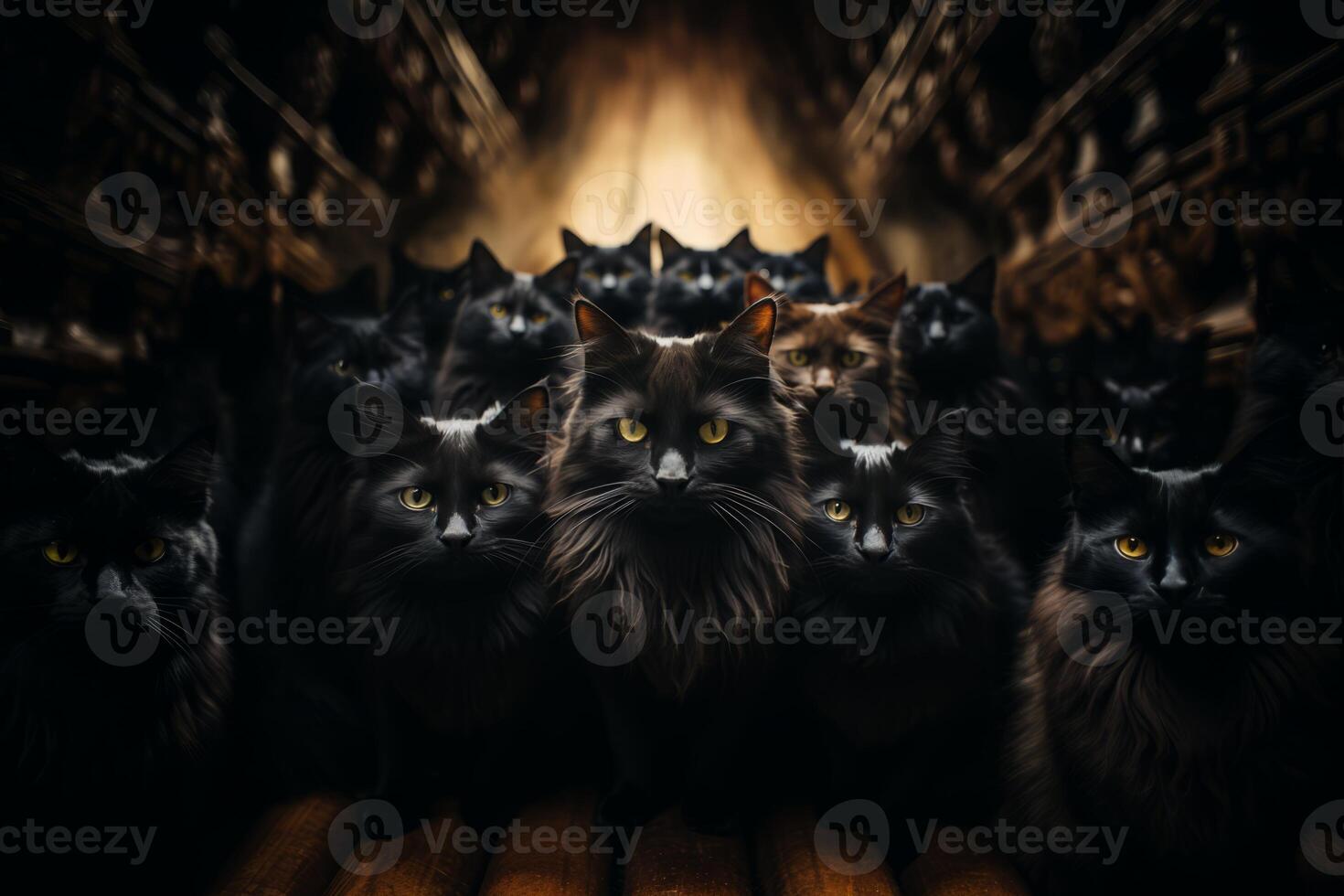 AI generated group portrait of cats Generative AI photo
