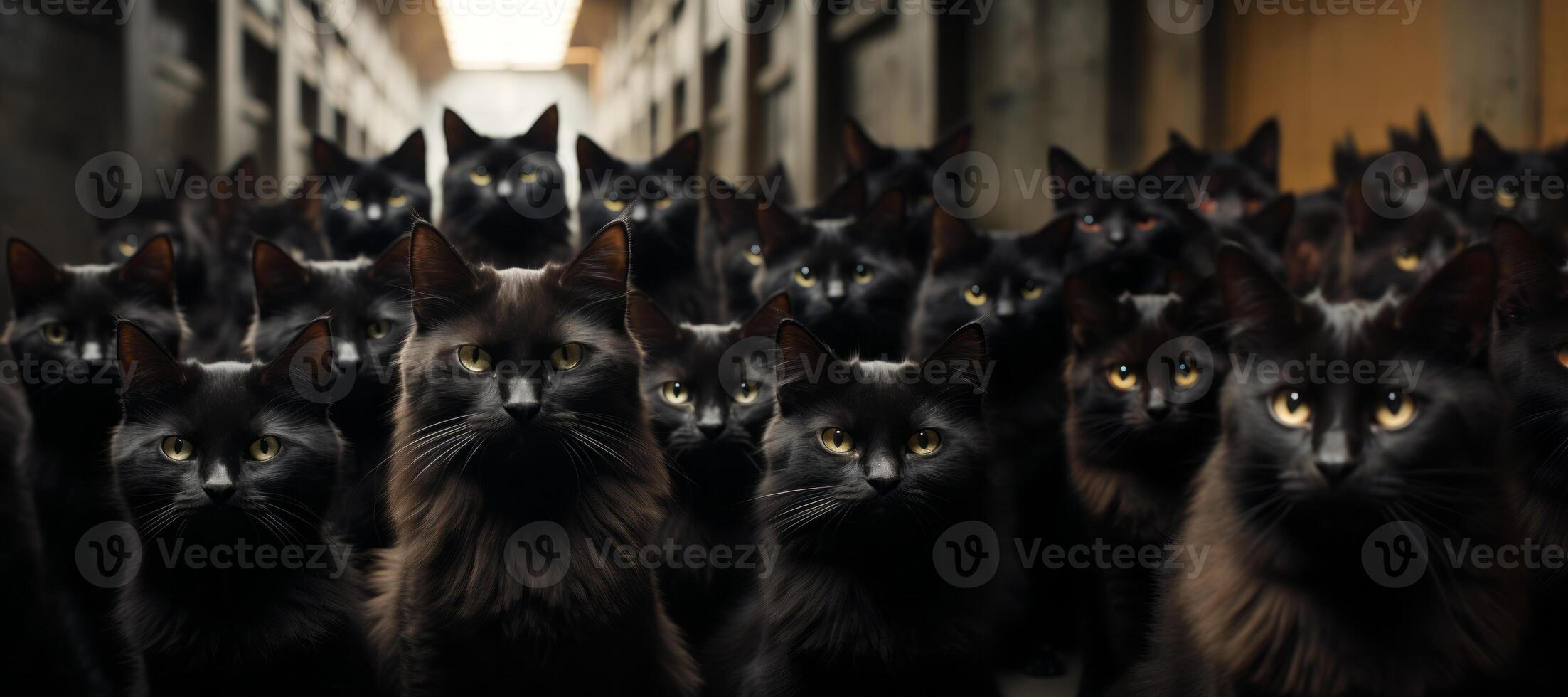 AI generated group portrait of cats Generative AI photo