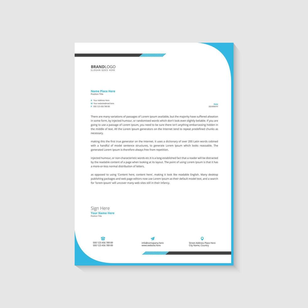 Company letterhead design template vector