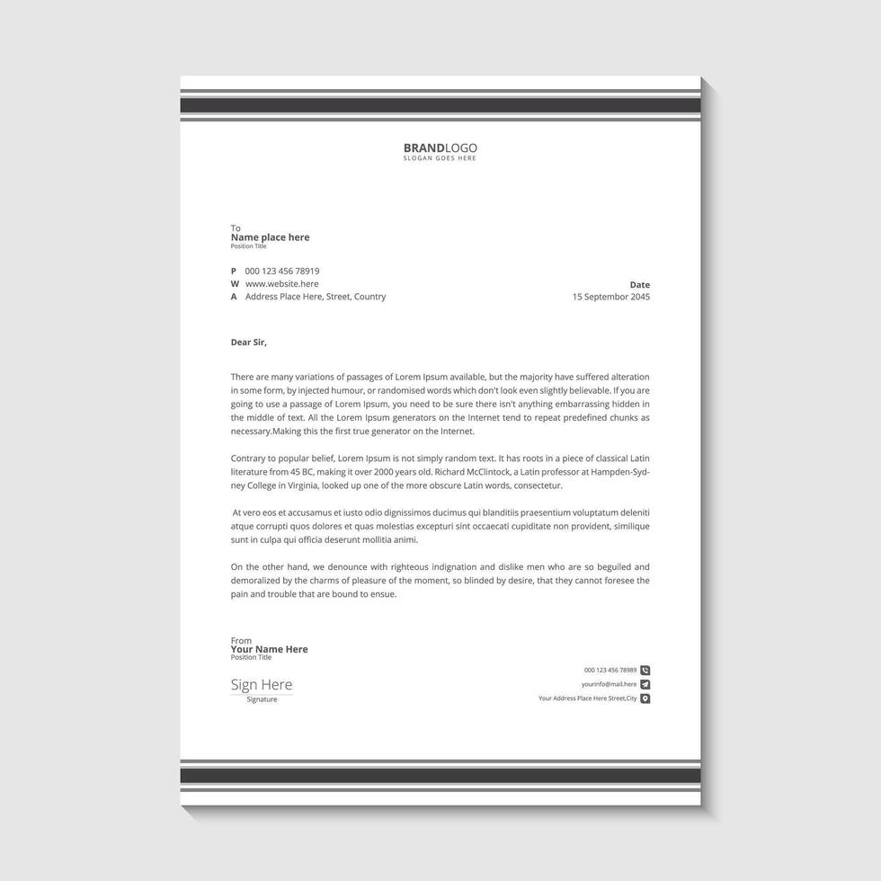 Letterhead design template vector