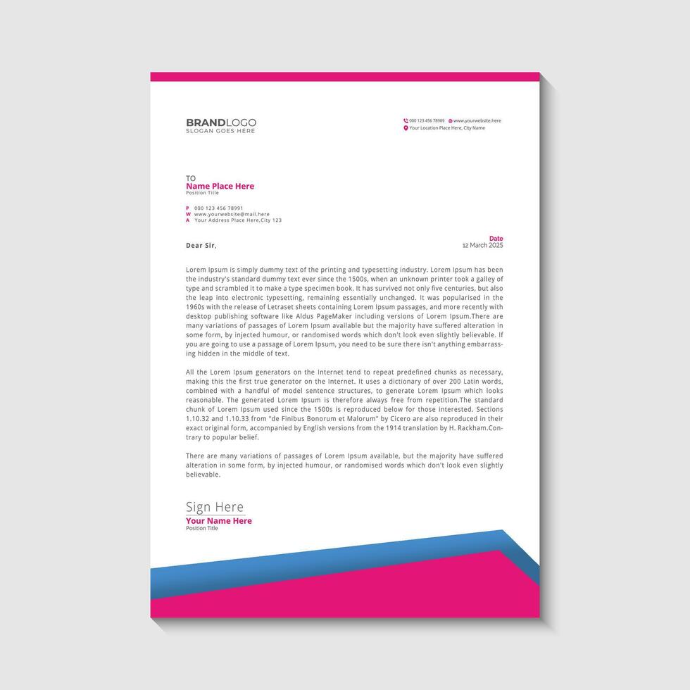 Letterhead design template vector