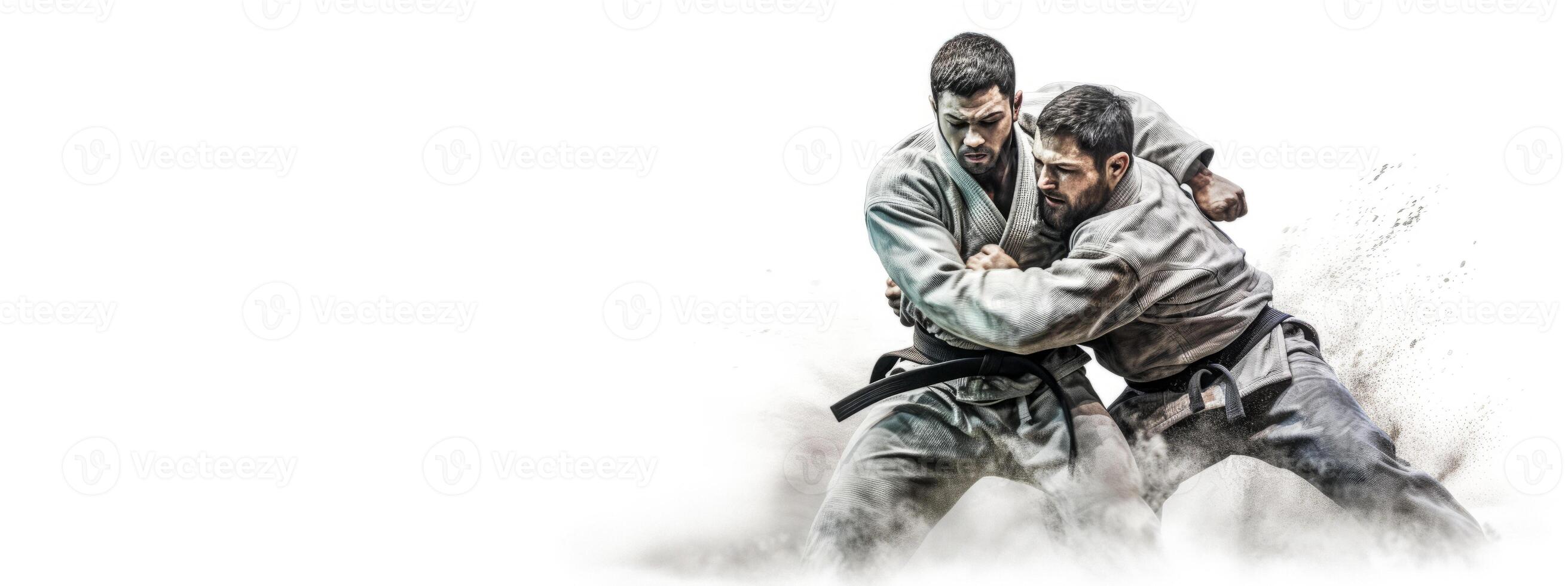 AI generated Oriental martial arts sparring banner Generative AI photo