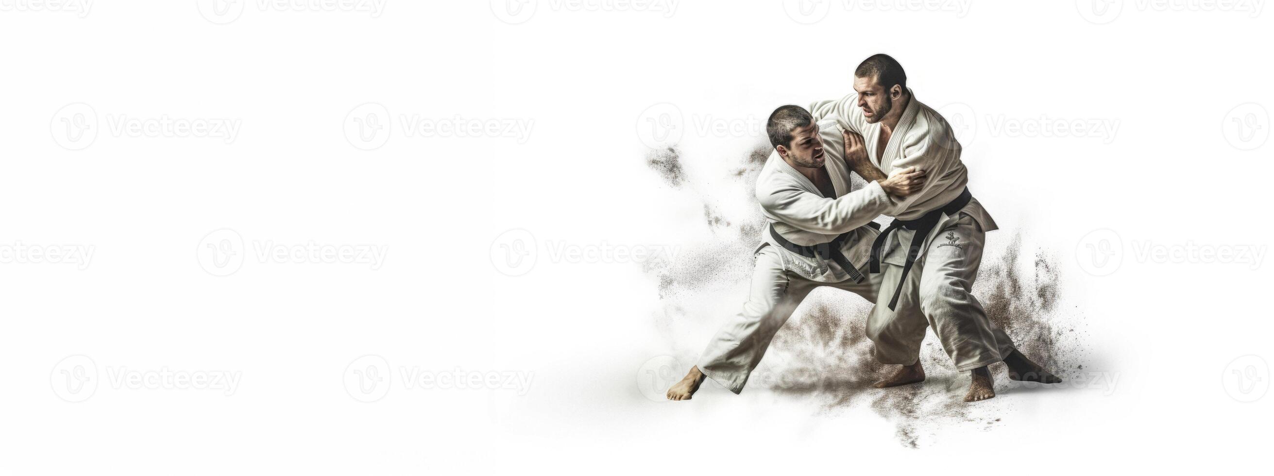 AI generated Oriental martial arts sparring banner Generative AI photo