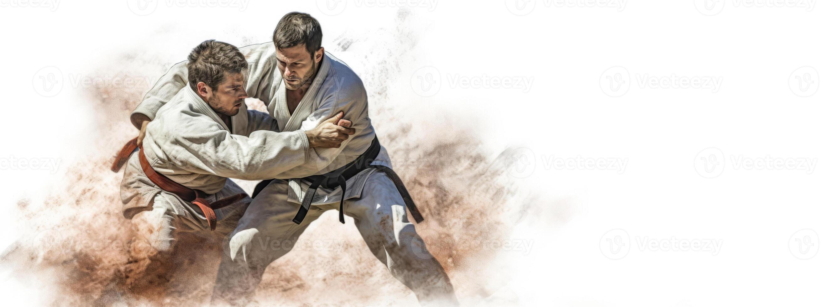 AI generated Oriental martial arts sparring banner Generative AI photo