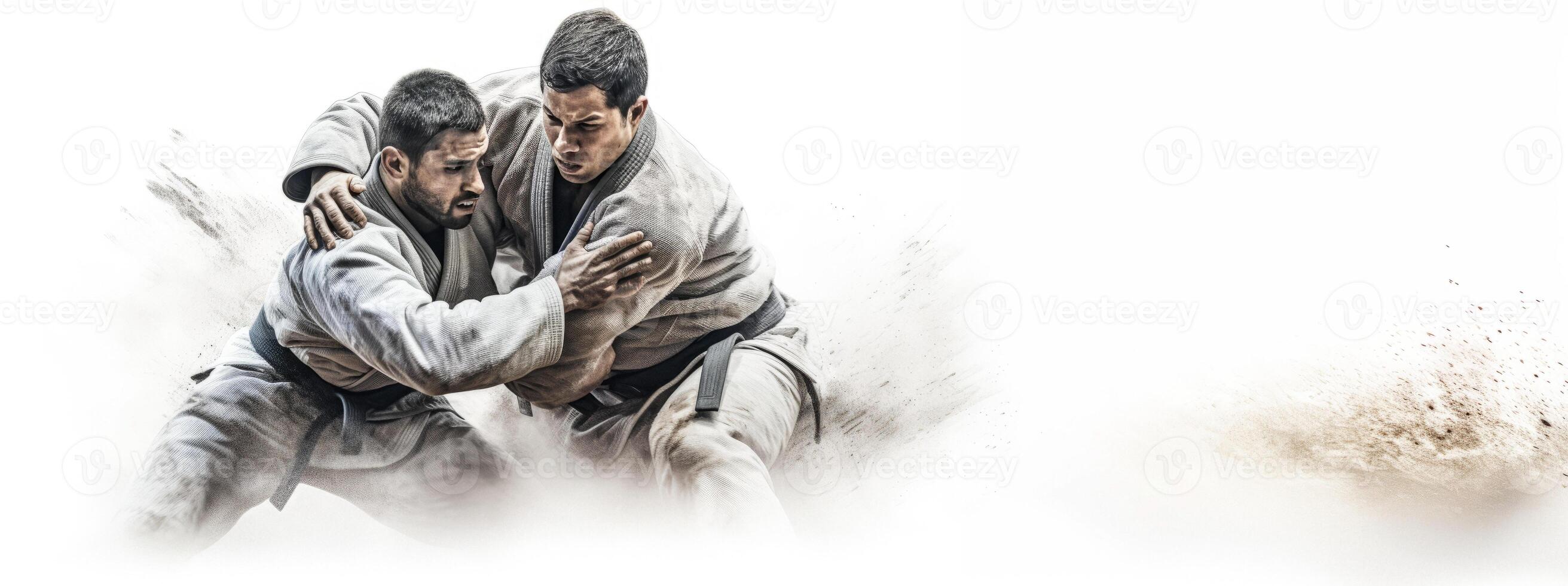 AI generated Oriental martial arts sparring banner Generative AI photo