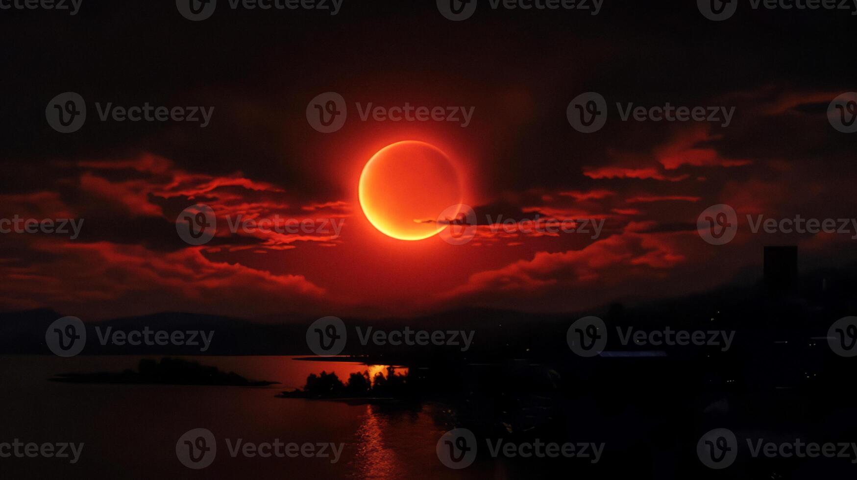 AI generated solar eclipse banner Generative AI photo