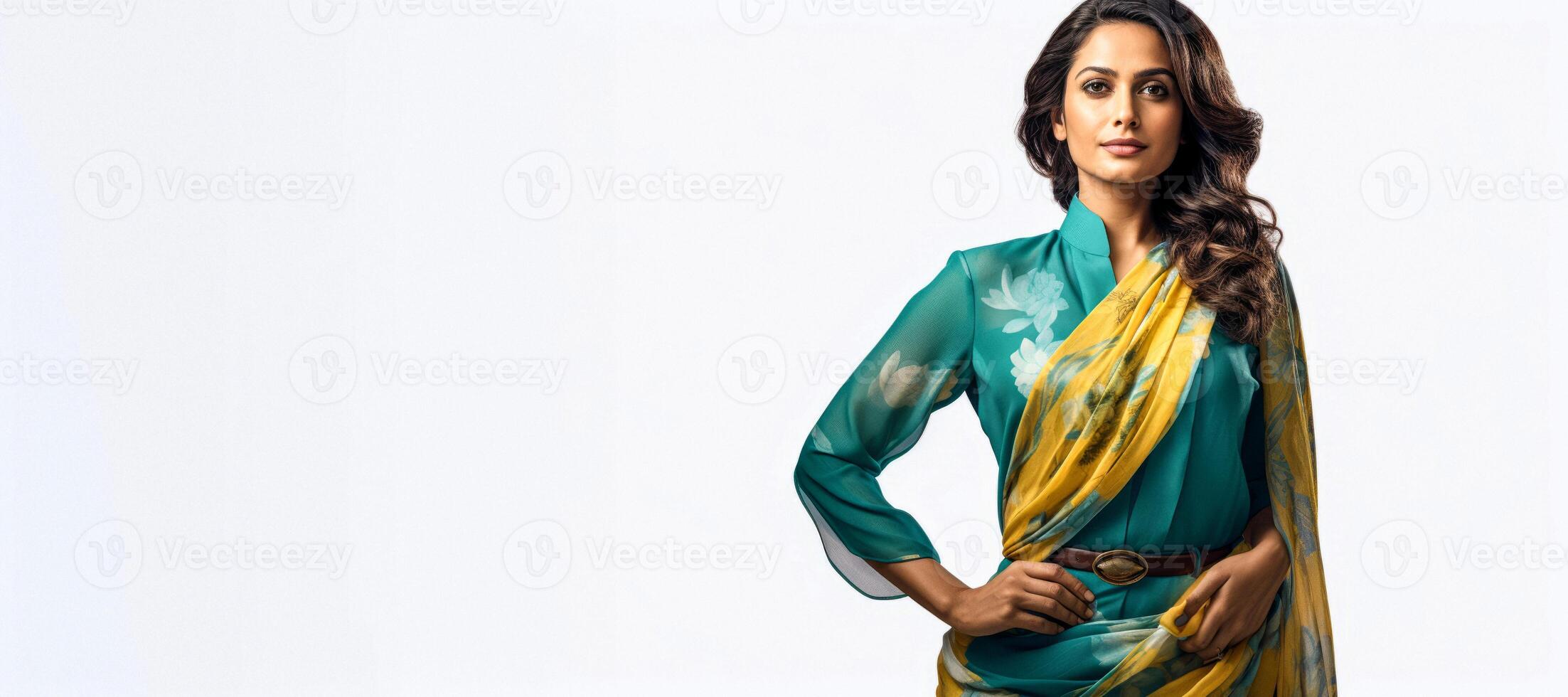 AI generated Indian businesswoman in sari Generative AI photo