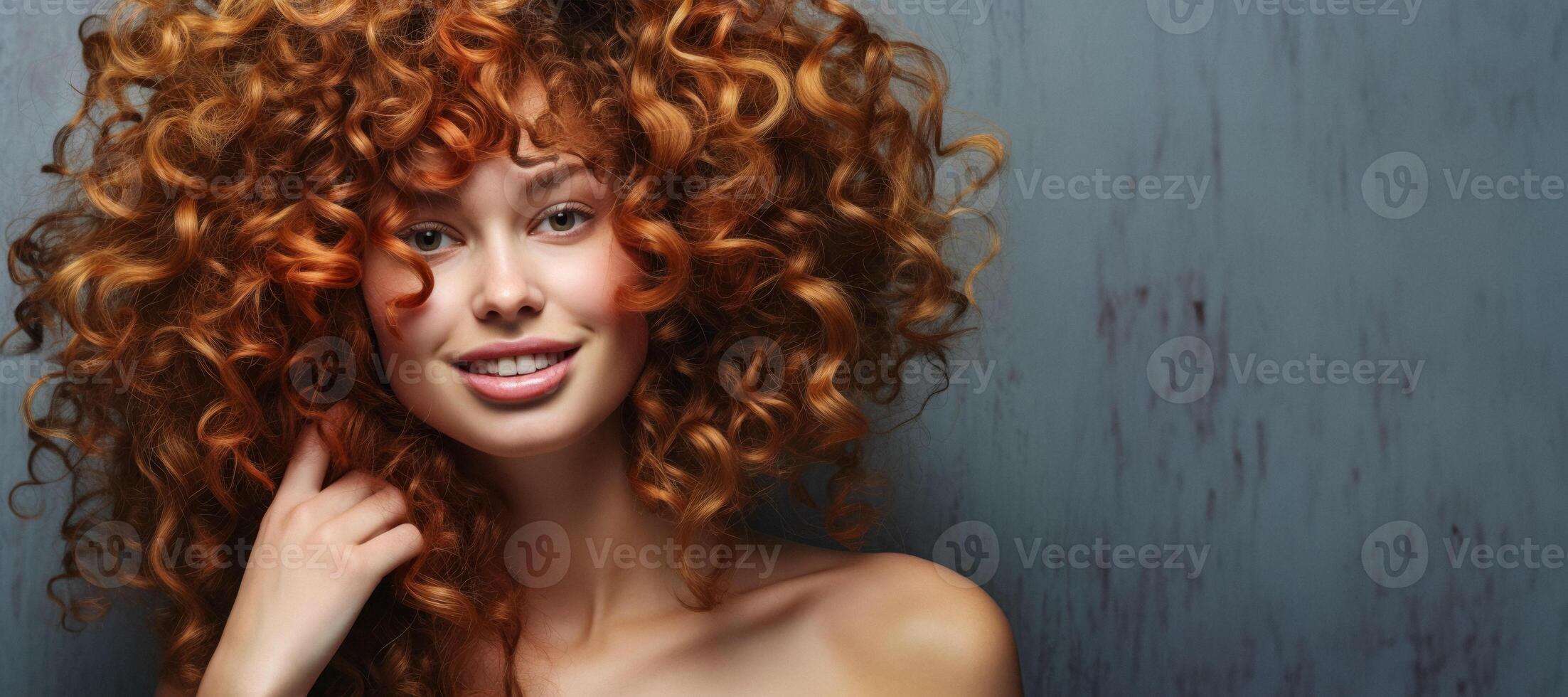 AI generated portrait of a curly girl close-up Generative AI photo