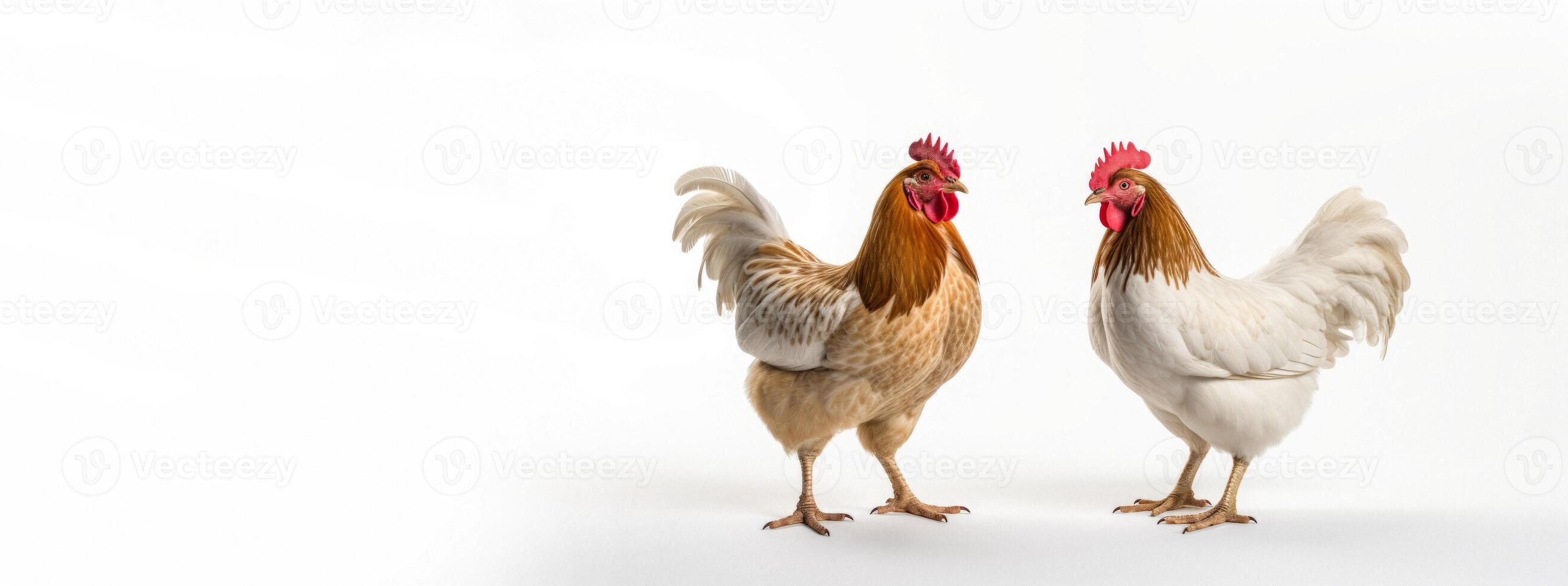 ai generado pollo en blanco antecedentes generativo ai foto