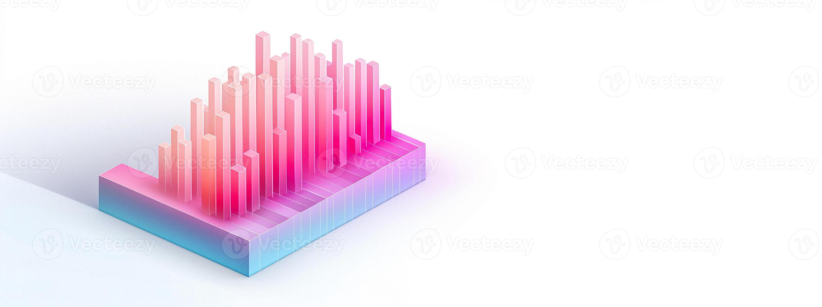 AI generated financial charts on white background Generative AI photo