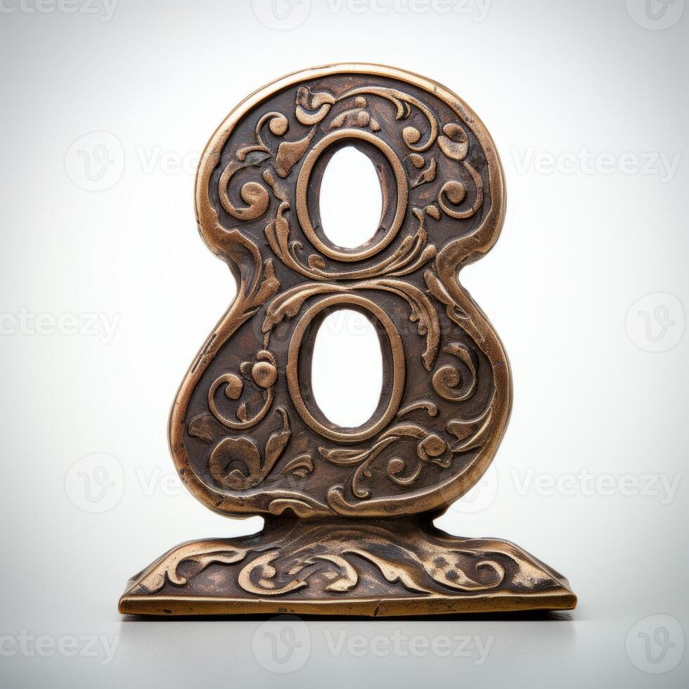 AI generated old door number eight Generative AI photo