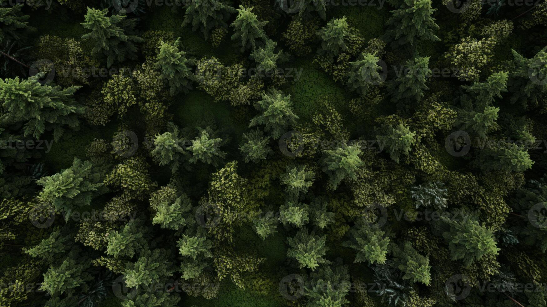 AI generated top view of a forest  Generative AI photo